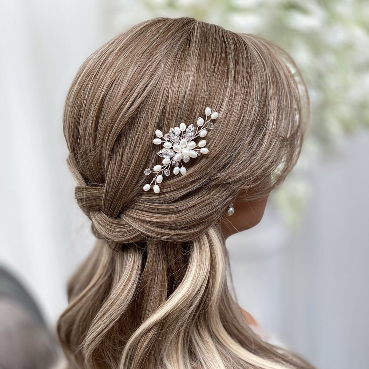 Spilla capelli perline e strass